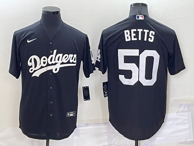 Men's Los Angeles Dodgers #50 Mookie Betts Black Cool Base Stitched Jersey Men's Los Angeles Dodgers #50 Mookie Betts Black Cool Base Stitched Jersey
